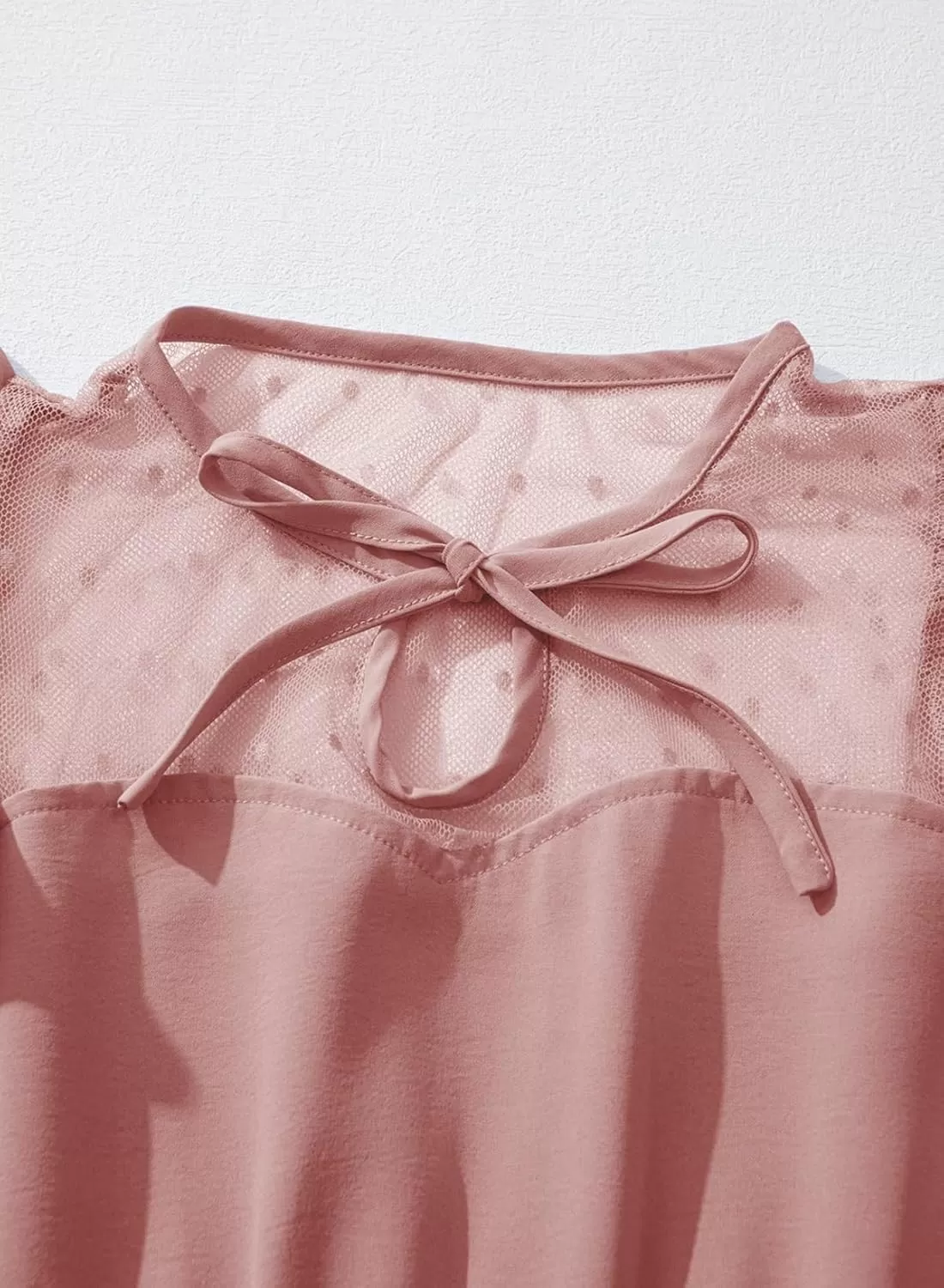 imageblibean Girls 2025 Summer Dress Kids Mesh Ruffled Pockets Dresses Size 615 YearsA Dusty Pink