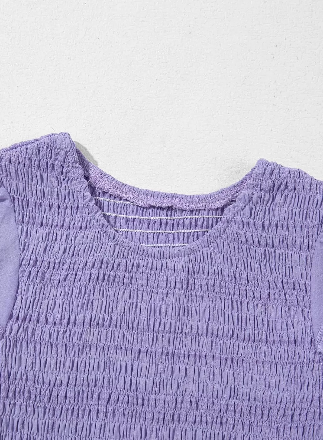 imageblibean Girls Embroidery Short Sleeve Textured Dresses Size 615 YearsPurple