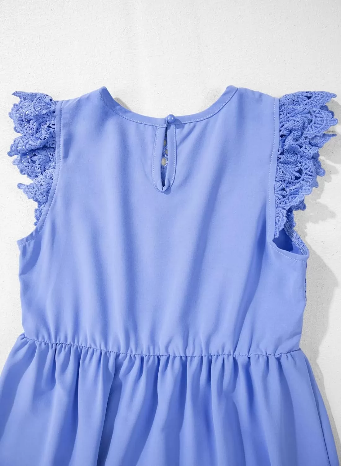 imageblibean Teen Girls Flower Dresses Semi Formal Sleeveless Wedding Dress Size 615 YearsA Blue