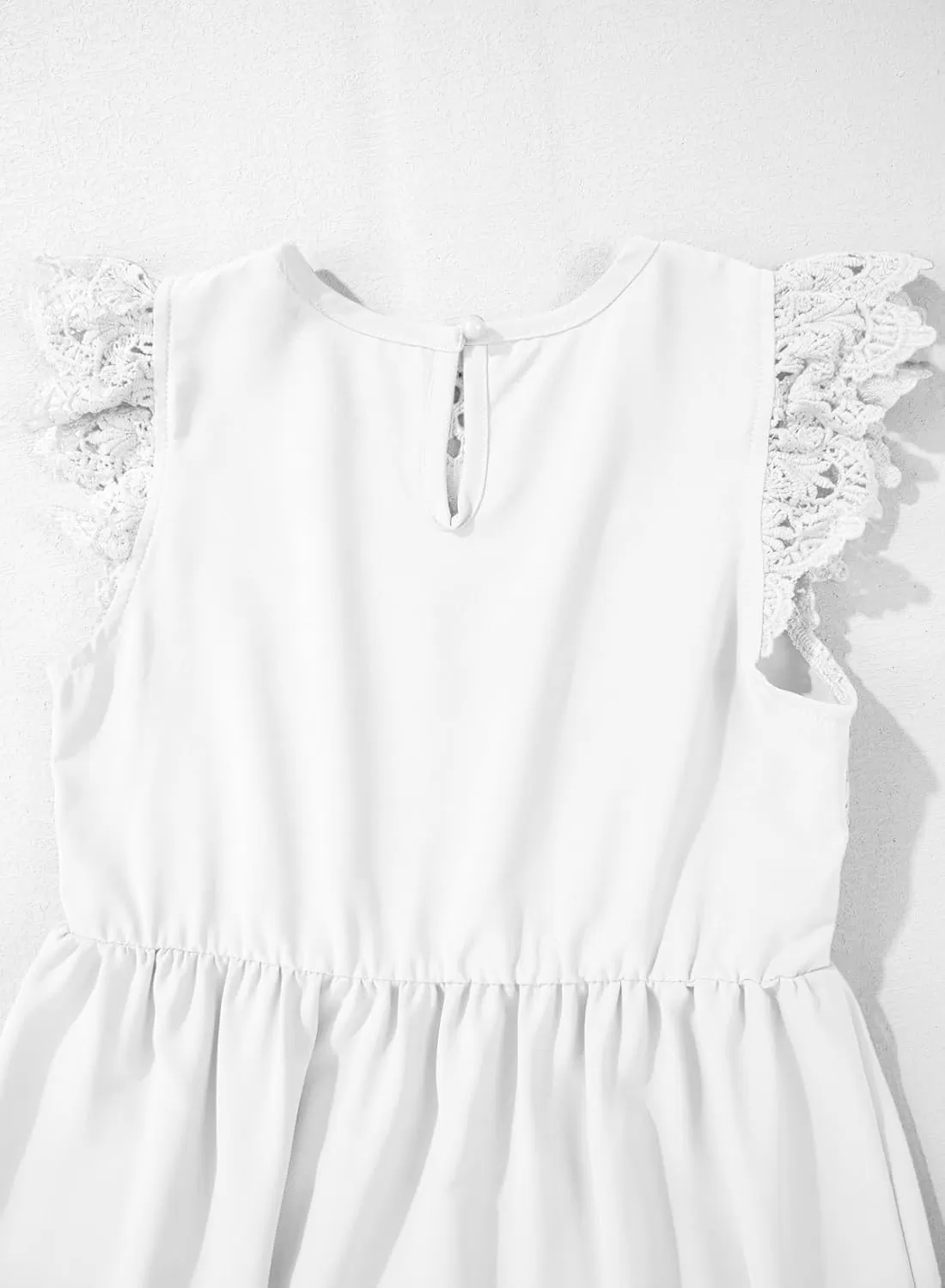 imageblibean Teen Girls Flower Dresses Semi Formal Sleeveless Wedding Dress Size 615 YearsA White