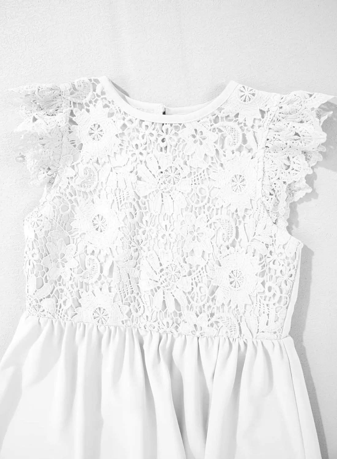 imageblibean Teen Girls Flower Dresses Semi Formal Sleeveless Wedding Dress Size 615 YearsA White