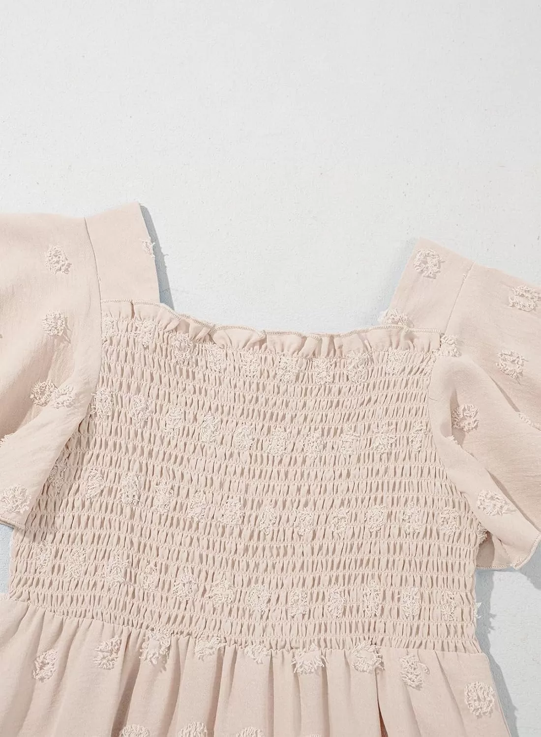 imageblibean Tween Girls 2025 Summer Dresses Kids Chiffon Dress Size 615 YearsA Beige