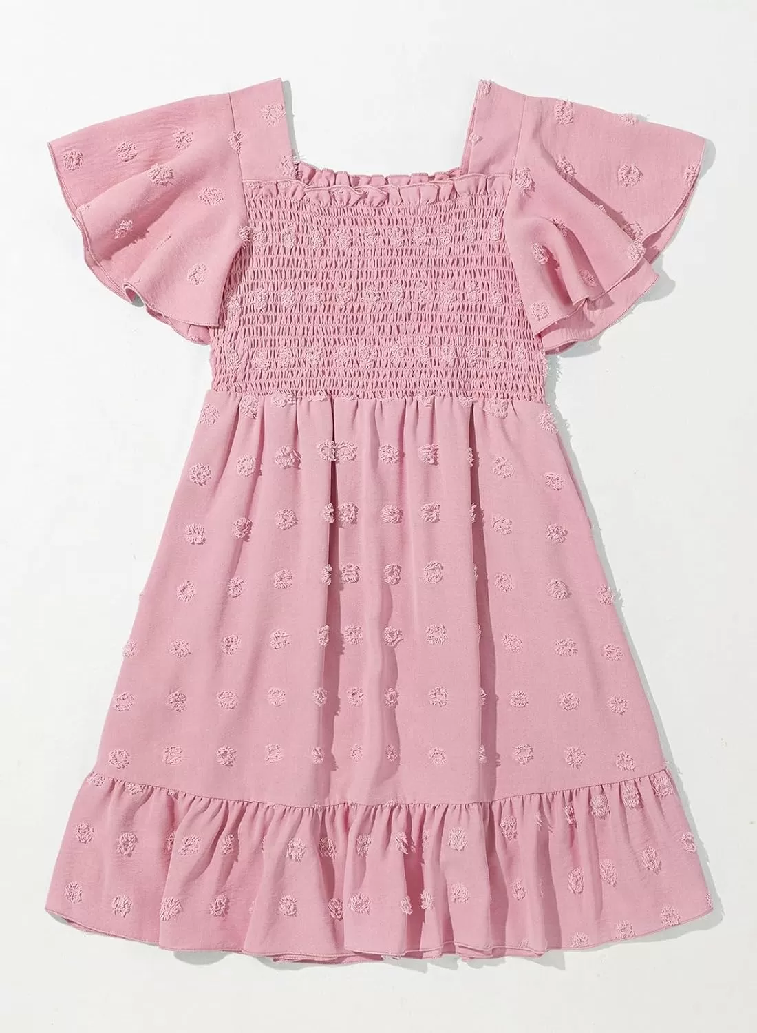 imageblibean Tween Girls 2025 Summer Dresses Kids Chiffon Dress Size 615 YearsA Dusty Pink