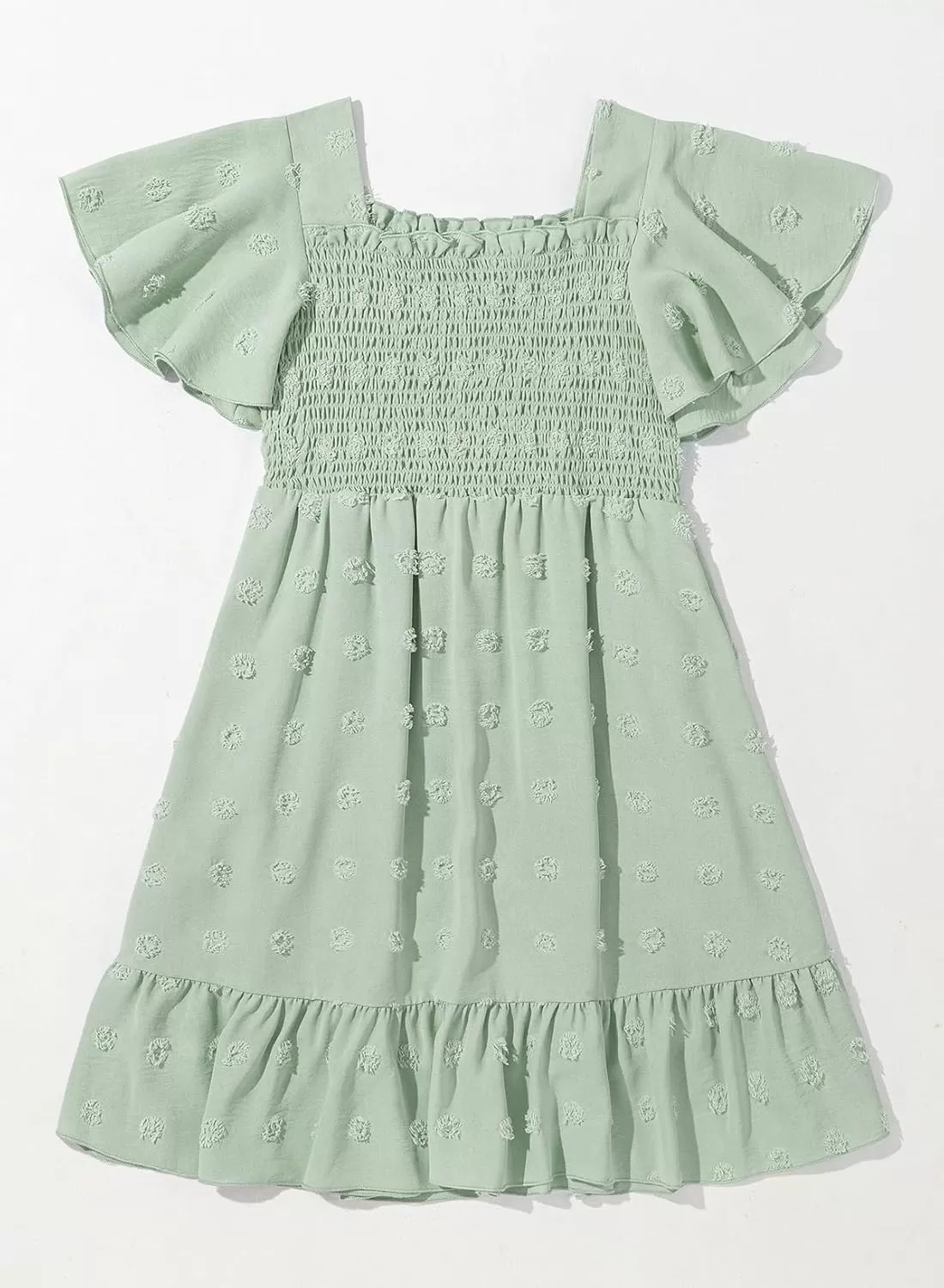imageblibean Tween Girls 2025 Summer Dresses Kids Chiffon Dress Size 615 YearsA Green