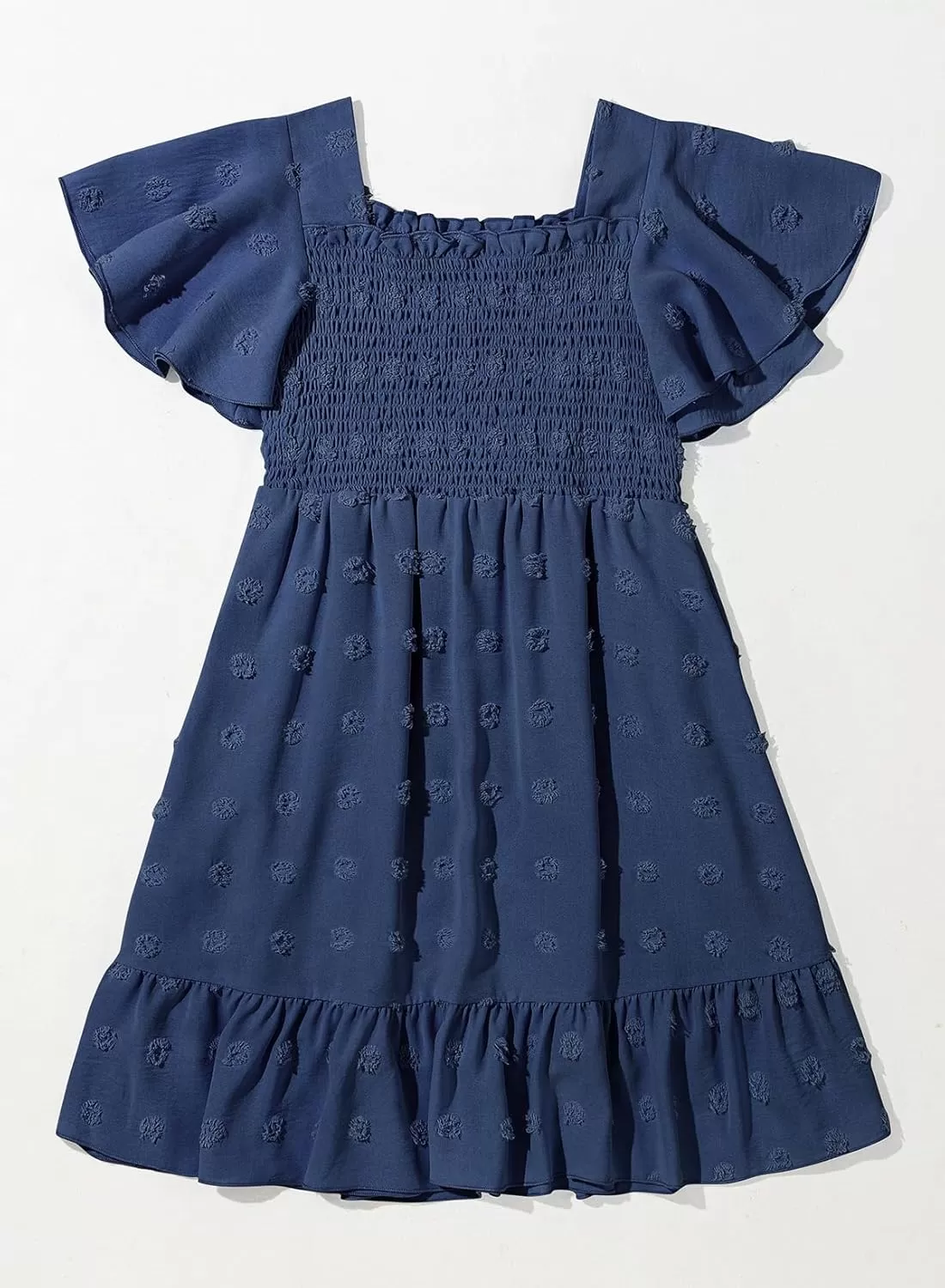 imageblibean Tween Girls 2025 Summer Dresses Kids Chiffon Dress Size 615 YearsA Navy Blue
