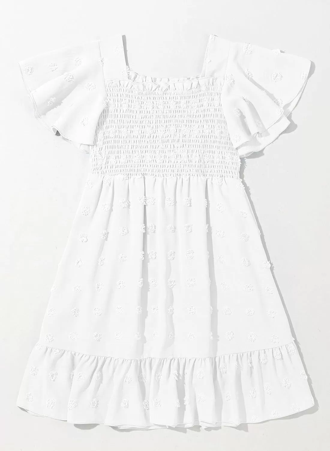 imageblibean Tween Girls 2025 Summer Dresses Kids Chiffon Dress Size 615 YearsA White