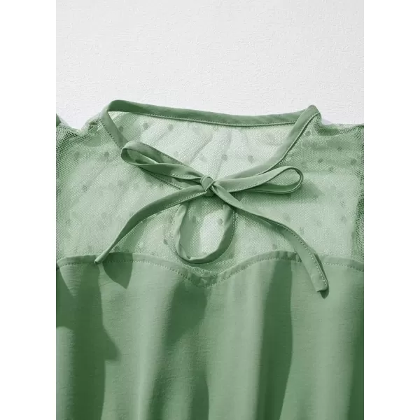 imageblibean Girls 2025 Summer Dress Kids Mesh Ruffled Pockets Dresses Size 615 YearsA Green