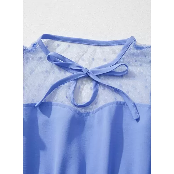 imageblibean Girls 2025 Summer Dress Kids Mesh Ruffled Pockets Dresses Size 615 YearsA Light Blue