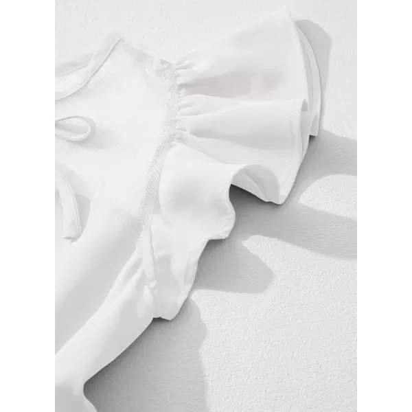 imageblibean Girls 2025 Summer Dress Kids Mesh Ruffled Pockets Dresses Size 615 YearsA White