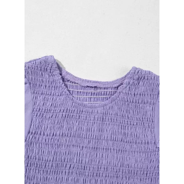 imageblibean Girls Embroidery Short Sleeve Textured Dresses Size 615 YearsPurple