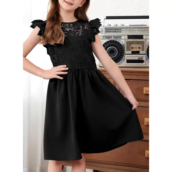 imageblibean Teen Girls Flower Dresses Semi Formal Sleeveless Wedding Dress Size 615 YearsA Black