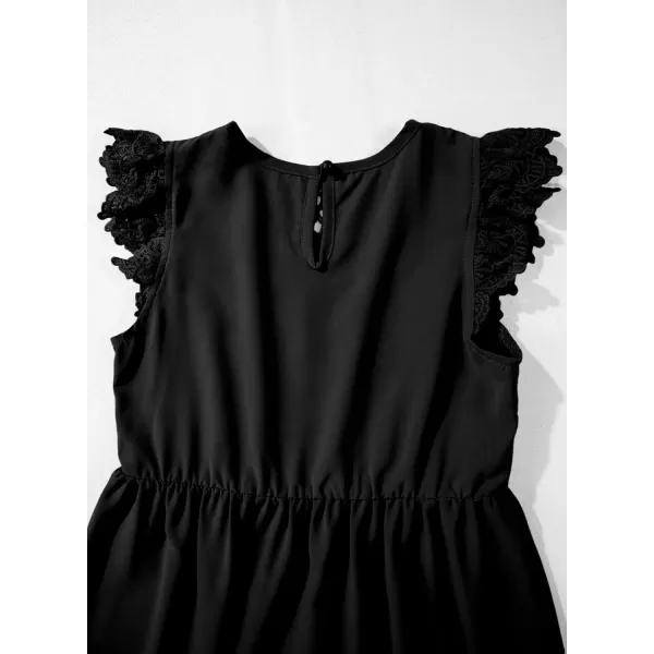 imageblibean Teen Girls Flower Dresses Semi Formal Sleeveless Wedding Dress Size 615 YearsA Black