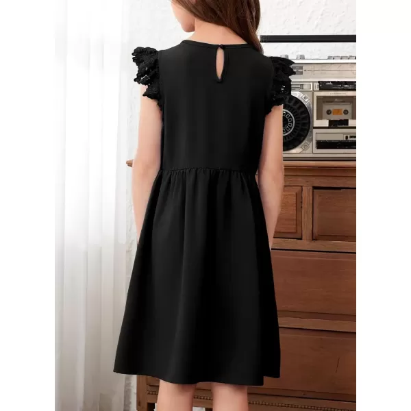 imageblibean Teen Girls Flower Dresses Semi Formal Sleeveless Wedding Dress Size 615 YearsA Black