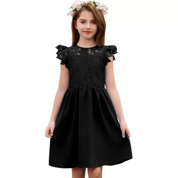 imageblibean Teen Girls Flower Dresses Semi Formal Sleeveless Wedding Dress Size 615 YearsA Black