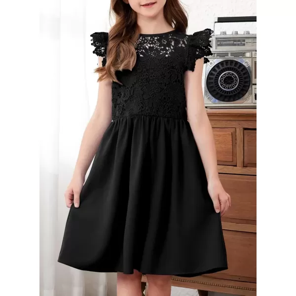 imageblibean Teen Girls Flower Dresses Semi Formal Sleeveless Wedding Dress Size 615 YearsA Black