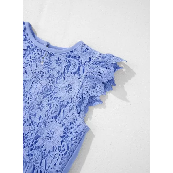 imageblibean Teen Girls Flower Dresses Semi Formal Sleeveless Wedding Dress Size 615 YearsA Blue