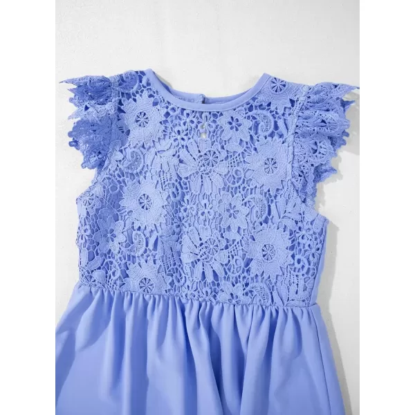imageblibean Teen Girls Flower Dresses Semi Formal Sleeveless Wedding Dress Size 615 YearsA Blue