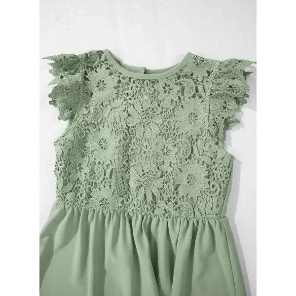 imageblibean Teen Girls Flower Dresses Semi Formal Sleeveless Wedding Dress Size 615 YearsA Green