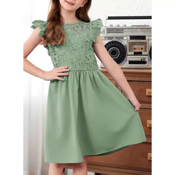 imageblibean Teen Girls Flower Dresses Semi Formal Sleeveless Wedding Dress Size 615 YearsA Green