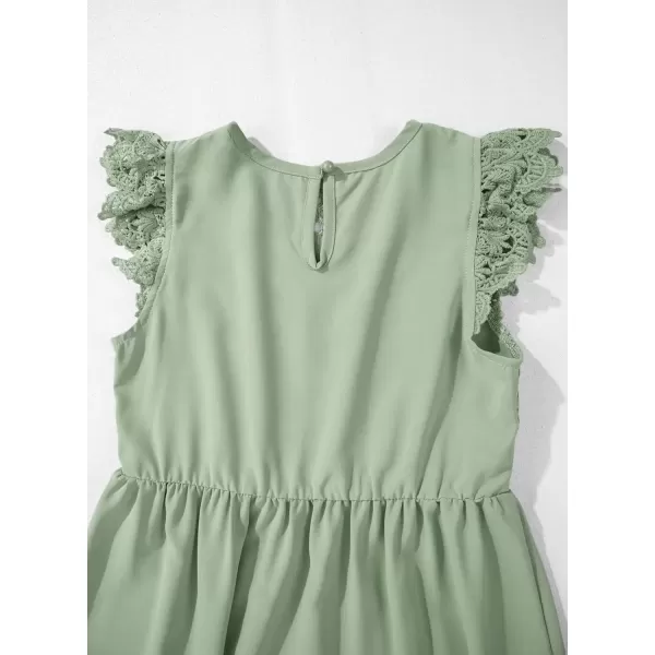 imageblibean Teen Girls Flower Dresses Semi Formal Sleeveless Wedding Dress Size 615 YearsA Green