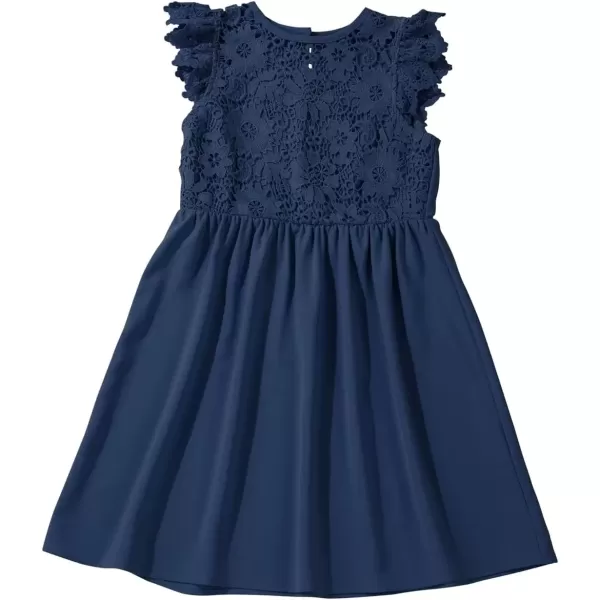 imageblibean Teen Girls Flower Dresses Semi Formal Sleeveless Wedding Dress Size 615 YearsA Navy Blue