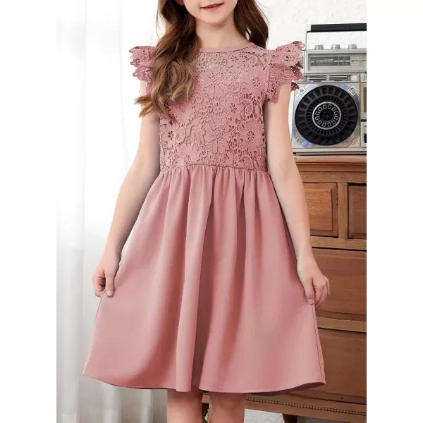 imageblibean Teen Girls Flower Dresses Semi Formal Sleeveless Wedding Dress Size 615 YearsA Pink