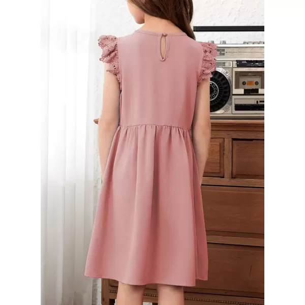 imageblibean Teen Girls Flower Dresses Semi Formal Sleeveless Wedding Dress Size 615 YearsA Pink