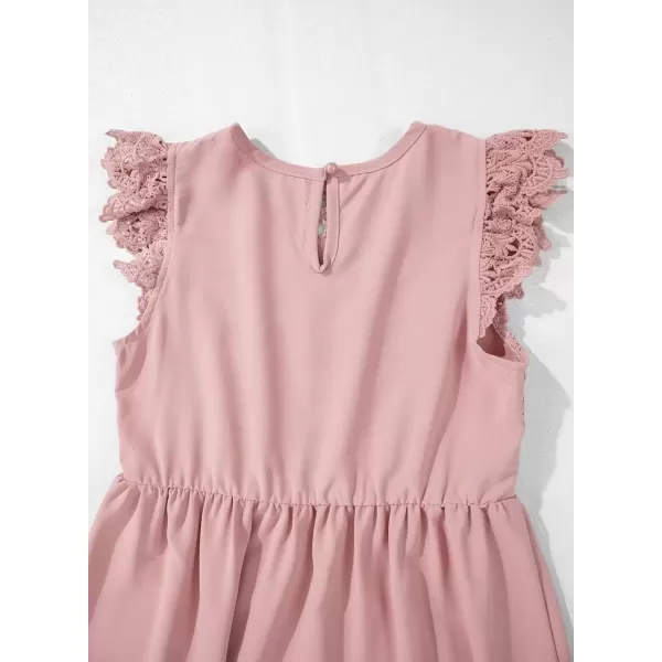 imageblibean Teen Girls Flower Dresses Semi Formal Sleeveless Wedding Dress Size 615 YearsA Pink
