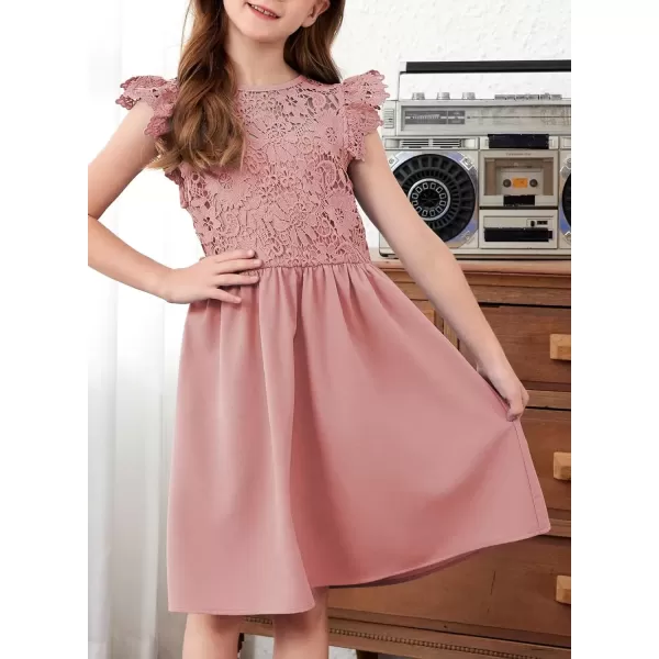 imageblibean Teen Girls Flower Dresses Semi Formal Sleeveless Wedding Dress Size 615 YearsA Pink