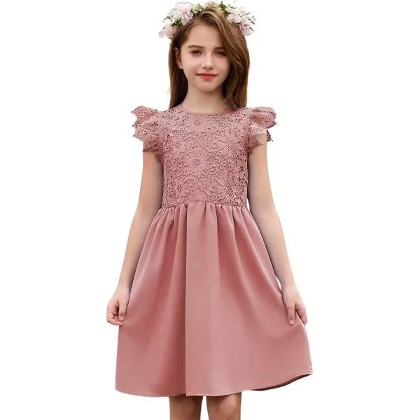 imageblibean Teen Girls Flower Dresses Semi Formal Sleeveless Wedding Dress Size 615 YearsA Pink