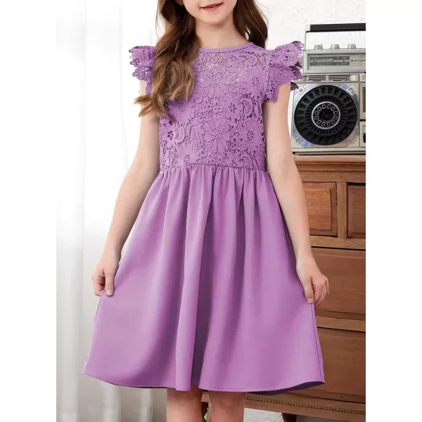 imageblibean Teen Girls Flower Dresses Semi Formal Sleeveless Wedding Dress Size 615 YearsA Purple