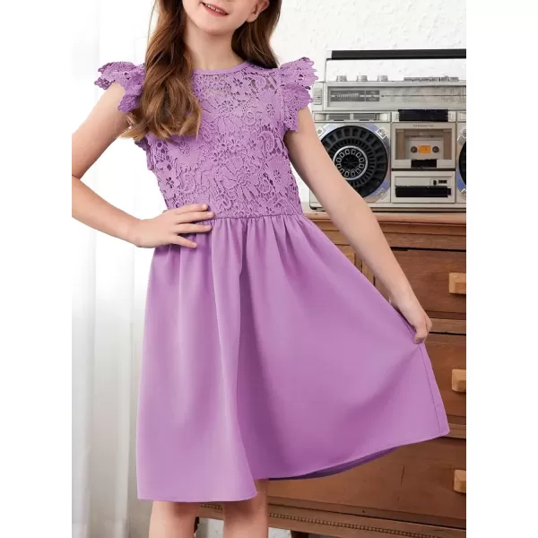 imageblibean Teen Girls Flower Dresses Semi Formal Sleeveless Wedding Dress Size 615 YearsA Purple