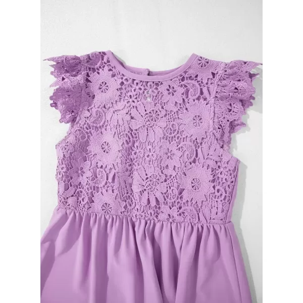 imageblibean Teen Girls Flower Dresses Semi Formal Sleeveless Wedding Dress Size 615 YearsA Purple