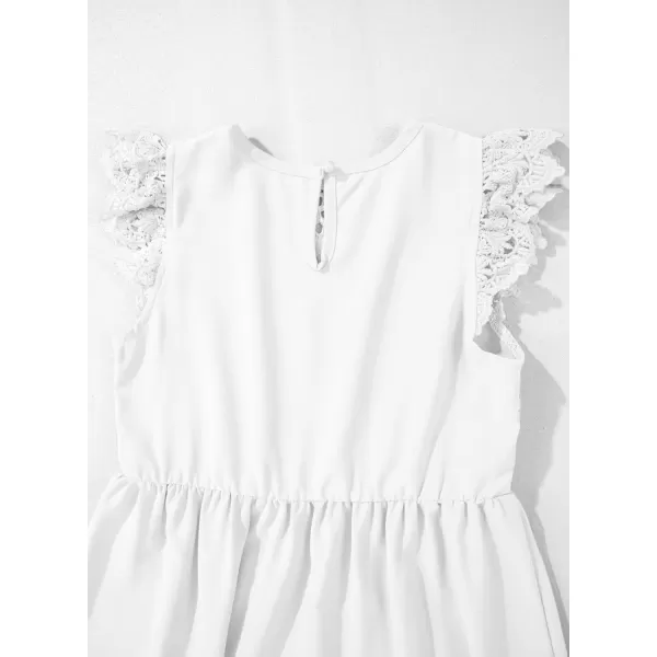 imageblibean Teen Girls Flower Dresses Semi Formal Sleeveless Wedding Dress Size 615 YearsA White