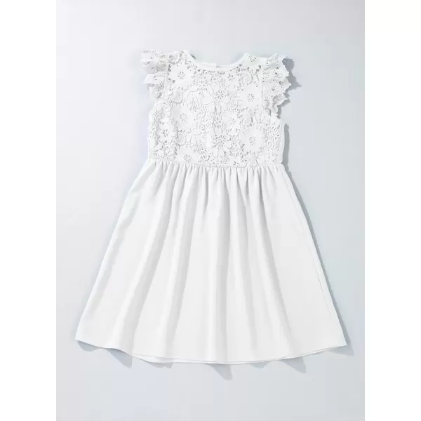 imageblibean Teen Girls Flower Dresses Semi Formal Sleeveless Wedding Dress Size 615 YearsA White