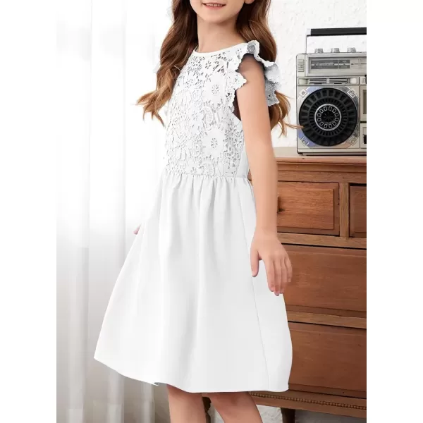 imageblibean Teen Girls Flower Dresses Semi Formal Sleeveless Wedding Dress Size 615 YearsA White