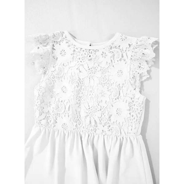 imageblibean Teen Girls Flower Dresses Semi Formal Sleeveless Wedding Dress Size 615 YearsA White