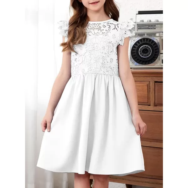 imageblibean Teen Girls Flower Dresses Semi Formal Sleeveless Wedding Dress Size 615 YearsA White