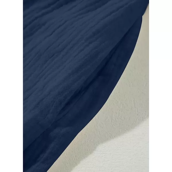 imageblibean Tween Girls 2025 Summer Cotton Dresses Kids Tie Back Sundress Size 615 YearsA Dark Blue