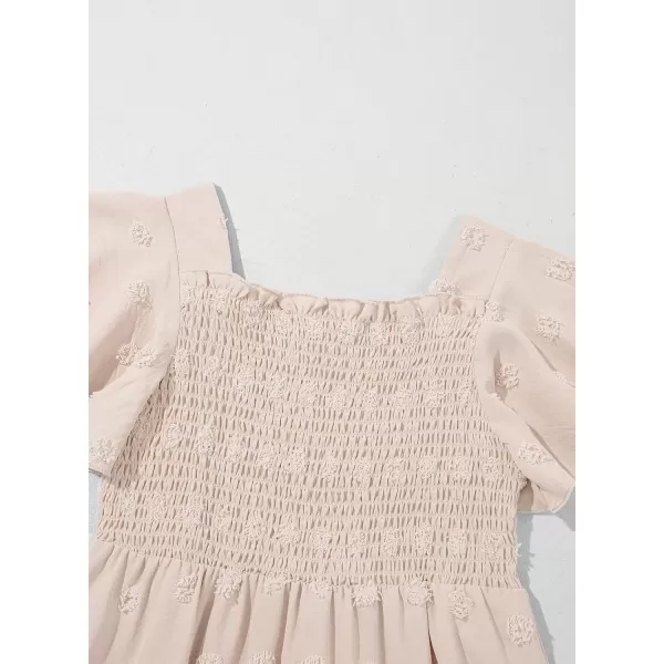 imageblibean Tween Girls 2025 Summer Dresses Kids Chiffon Dress Size 615 YearsA Beige