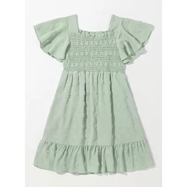 imageblibean Tween Girls 2025 Summer Dresses Kids Chiffon Dress Size 615 YearsA Green
