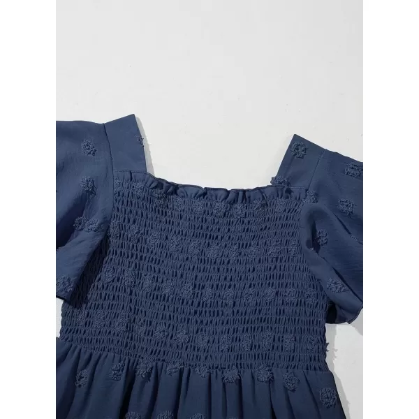 imageblibean Tween Girls 2025 Summer Dresses Kids Chiffon Dress Size 615 YearsA Navy Blue