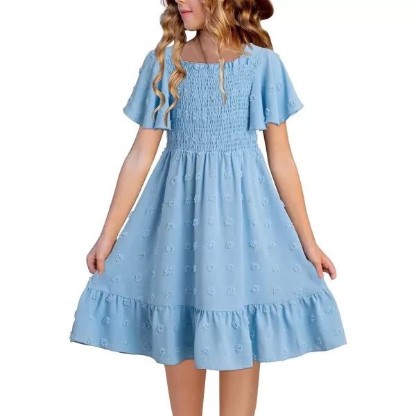 imageblibean Tween Girls 2025 Summer Dresses Kids Chiffon Dress Size 615 YearsA Sky Blue