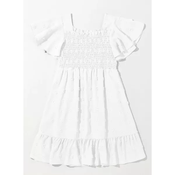 imageblibean Tween Girls 2025 Summer Dresses Kids Chiffon Dress Size 615 YearsA White