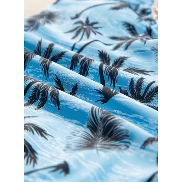 imageblibean Girls 2025 Swimwear One Piece Swimsuit Kids Ruffle Removable Pad Bathing Suits Size 615 YearsA Hawaiian Blue