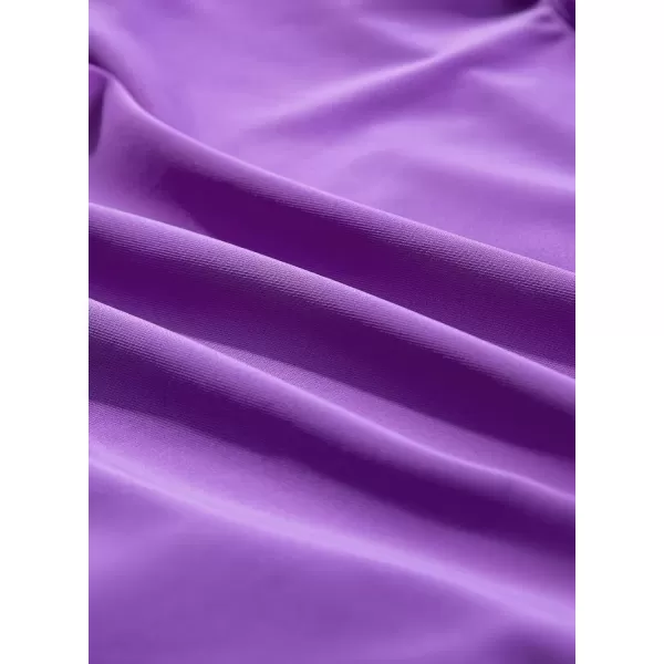 imageblibean Girls 2025 Swimwear One Piece Swimsuit Kids Ruffle Removable Pad Bathing Suits Size 615 YearsA Purple