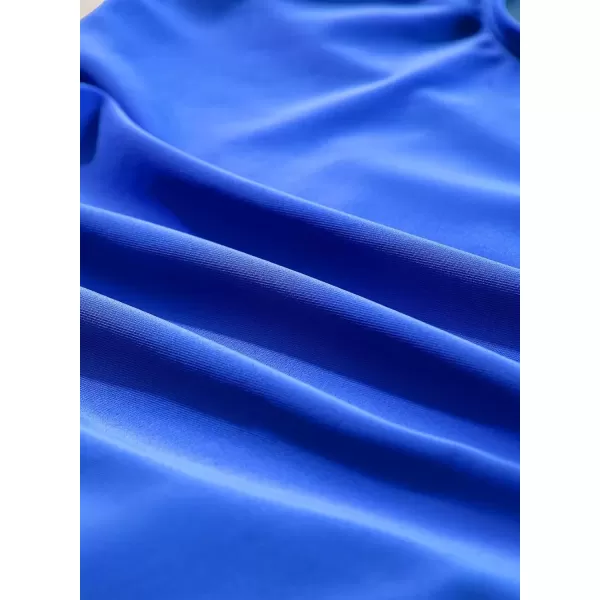 imageblibean Girls 2025 Swimwear One Piece Swimsuit Kids Ruffle Removable Pad Bathing Suits Size 615 YearsA Royal Blue