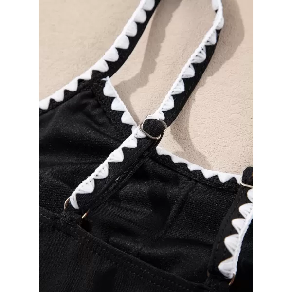 imageblibean Girls Swimsuits One Piece Bathing Suit with Bra Pads Size 615 YearsBlack