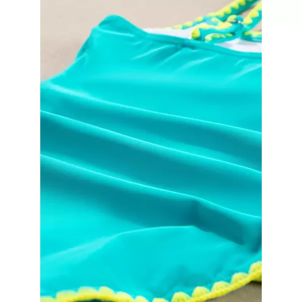 imageblibean Girls Swimsuits One Piece Bathing Suit with Bra Pads Size 615 YearsMint Green