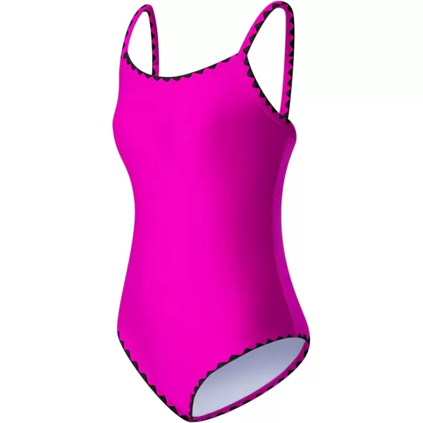imageblibean Girls Swimsuits One Piece Bathing Suit with Bra Pads Size 615 YearsRose